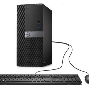 Dell OptiPlex 7050 desktop computer with keyboard and mouse.