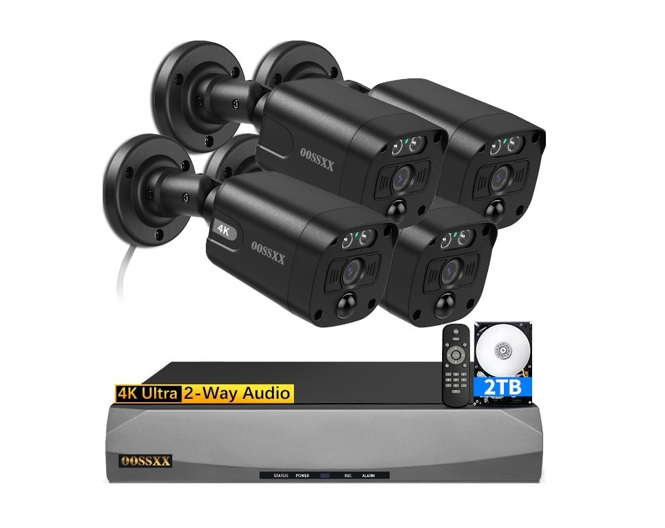 4K security cameras and DVR with hard drive.