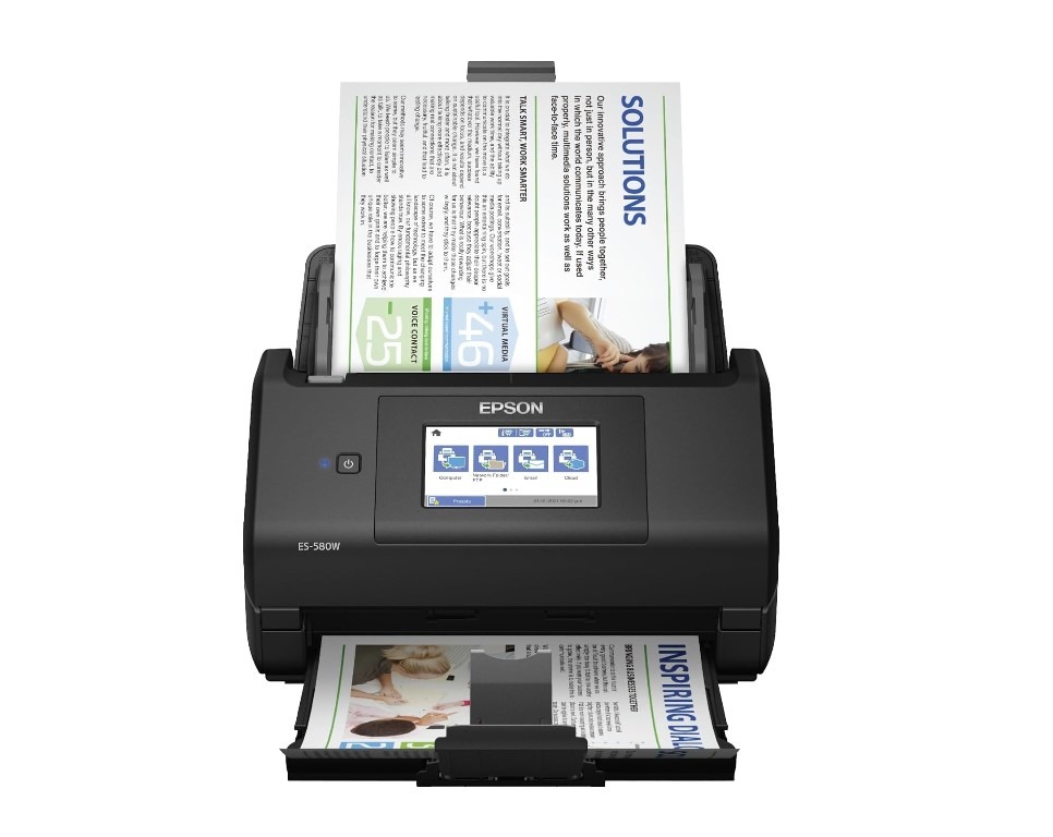 Epson document scanner processing multiple pages.