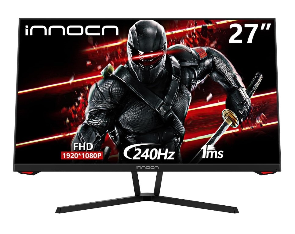 27-inch gaming monitor, 240Hz, 1ms response time, FHD.