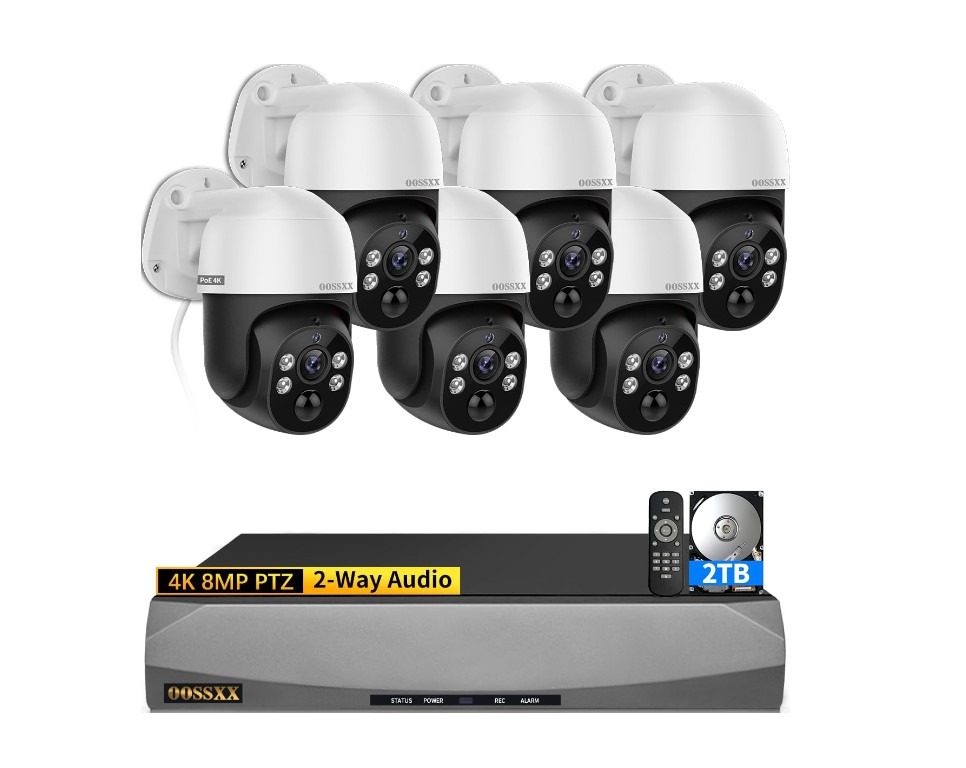 4K security camera system with DVR and remote.