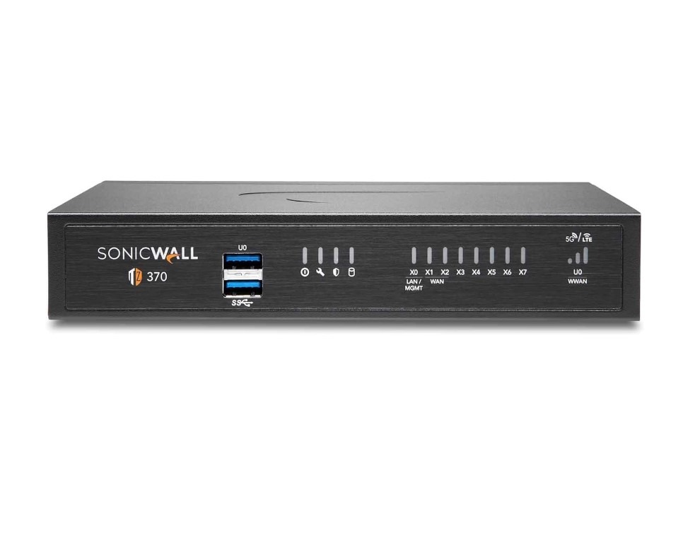 SonicWall 370 network security appliance front view.