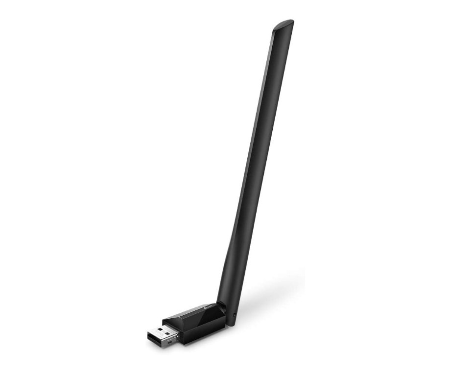 Black USB wireless network adapter