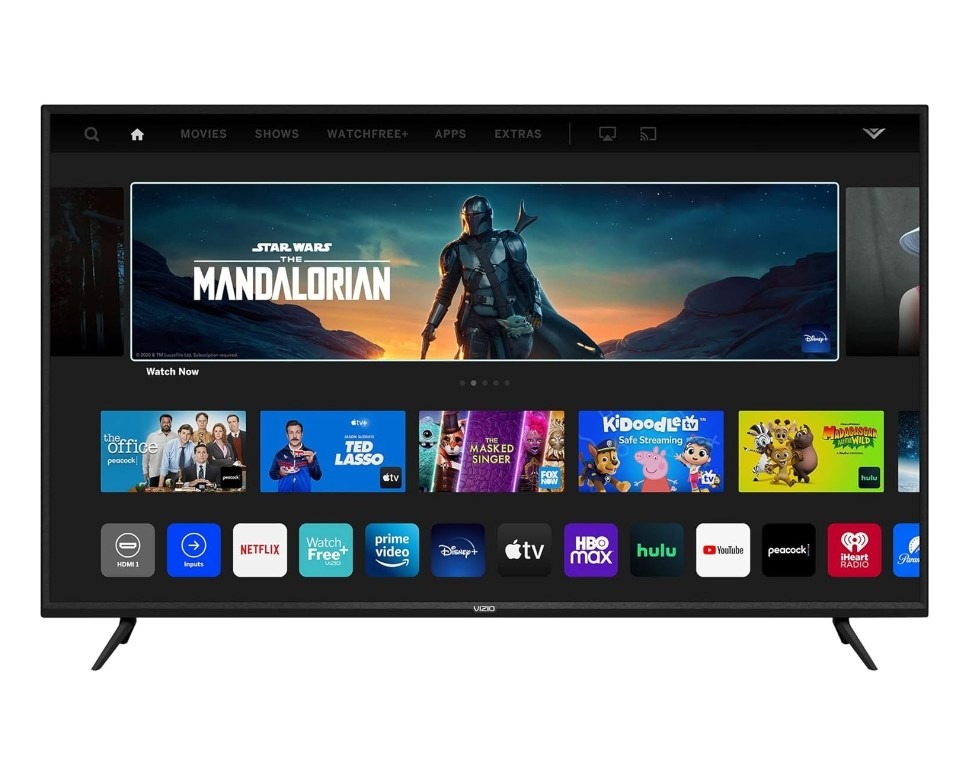 Smart TV displaying streaming apps and 'The Mandalorian'.