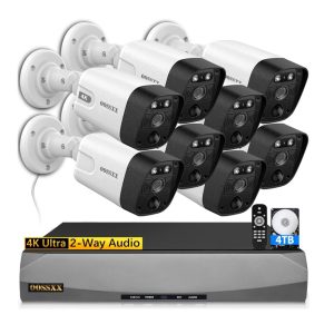 4K security camera system with DVR and two-way audio