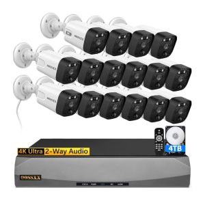 16-channel 4K security camera system with 2-way audio.