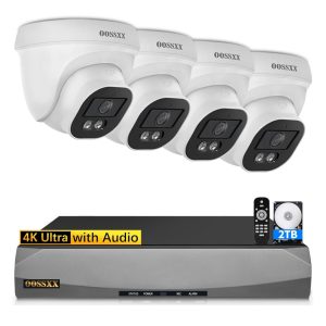 4K security camera system with DVR and hard drive