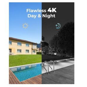Split-view image showing camera's 4K resolution day and night.