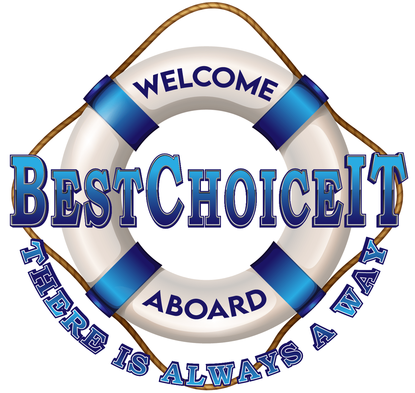 Lifebuoy with "Best Choice IT Welcome Aboard" text.