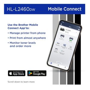 Brother printer app on phone for remote managing and printing.