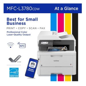 Color multifunction printer for small business advertising.