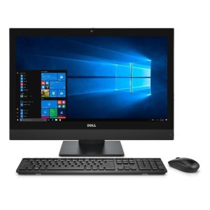 Dell desktop computer with Windows 10 on screen.