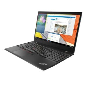 Lenovo ThinkPad laptop with open screen.